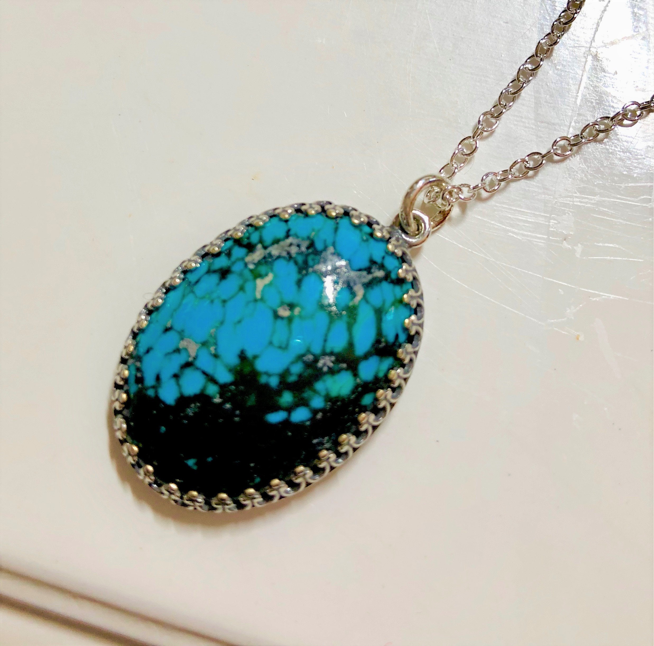turquoise cabochon pendant
