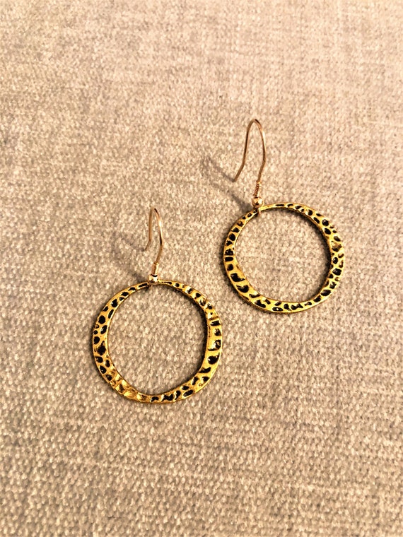 Brass Hoop Earrings with 14K Gold-Filled Ear Wires.