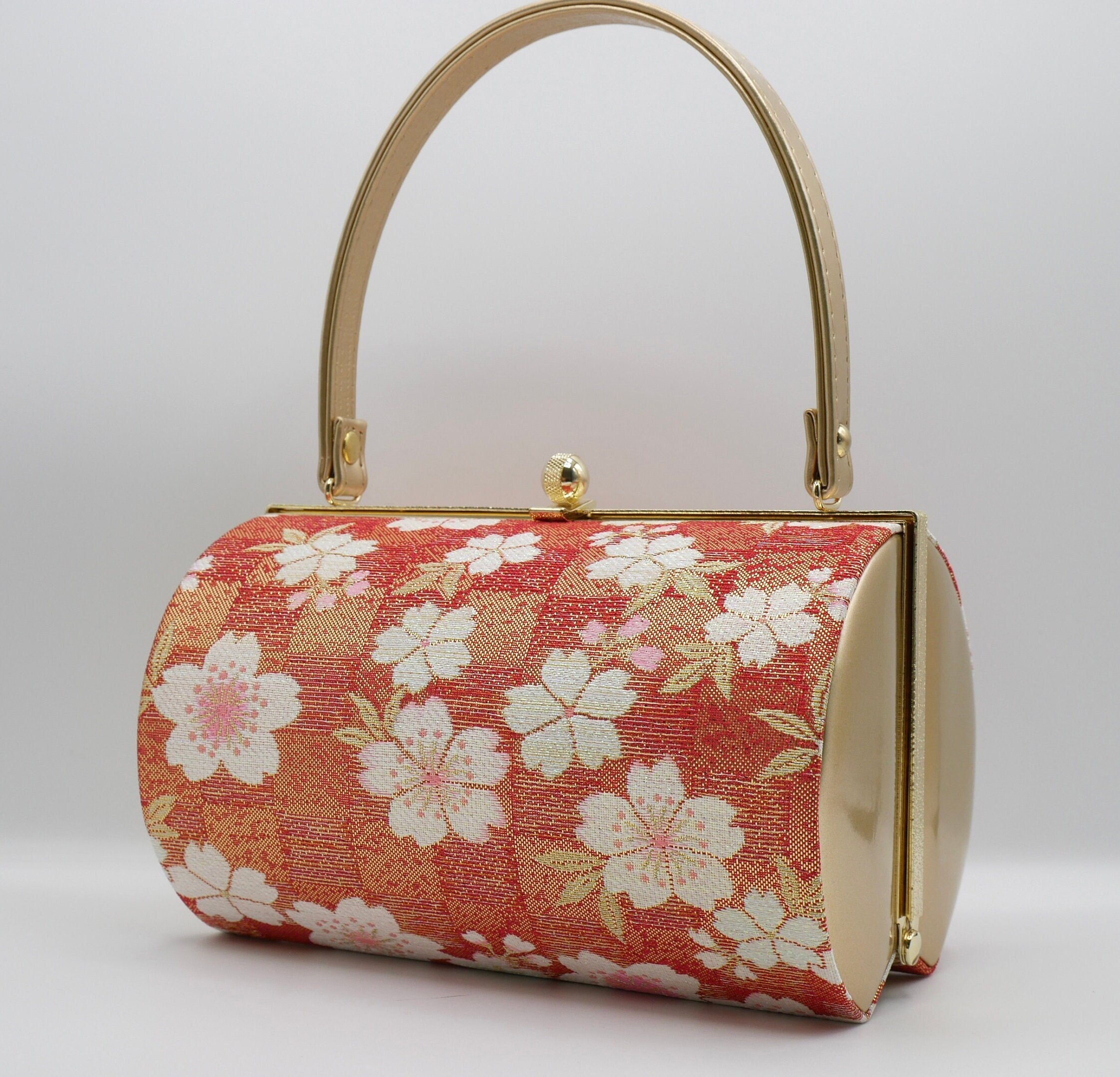 Japanese Vintage Beaded Bag For Kimono Silk/Ivory/Multicolor