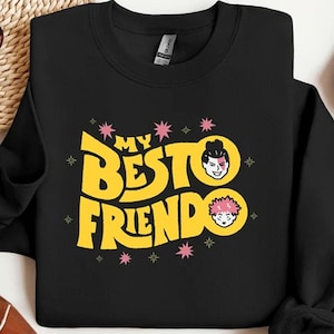 My Besto Friend Anime Shirt – Funny JJK Inspired Tee, Gojo & Itadori Graphic Tee, Best Friend Gift, Unisex Otaku T-Shirt, Manga Fan Merch