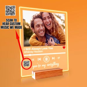 Personalisieren Sie Acrylmusikgeschenk mit Foto - personalisierter Kindle-Rahmen - Geburtstags-, Paar- oder Freundschaftsgeschenk