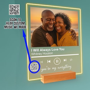 Fast Shiping Song Plaque - Kundenspezifisches Acrylmusikgeschenk mit Foto - personalisierter Spotify-Rahmen - Geburtstags-, Paar- oder Freundschaftsgeschenk