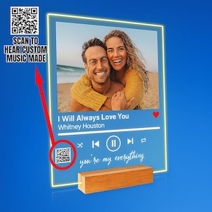 Personalisiertes Musikgeschenk mit Foto + Musik am nächsten Tag Plakette - personalisierter Kindle-Rahmen - Geburtstags-, Paar- oder Freundschaftsgeschenk