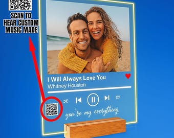 Personalized Photo Song Plaque: Acrylic Music Gift, Spotify Scan