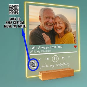 Musik PersonalisierterSchiff am nächsten Tag - Benutzerdefiniertes Acryl Musikgeschenk mit Foto - Personalisierter Swarovski Rahmen - Geburtstags, Paare oder Freundschaftsgeschenk