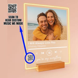 Rush Versand benutzerdefinierte Song Plaque - benutzerdefinierte Acryl Musik Geschenk mit Foto - personalisierte trotz Musik - Rahmen - Geburtstag, Paare, oder Freundschaft Geschenk