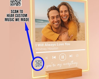 Custom Song Plaque with Photo: Personalized Acrylic Music Gift