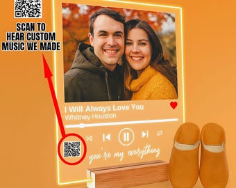 Custom Song Plaque with Photo: Personalized Acrylic Music Gift