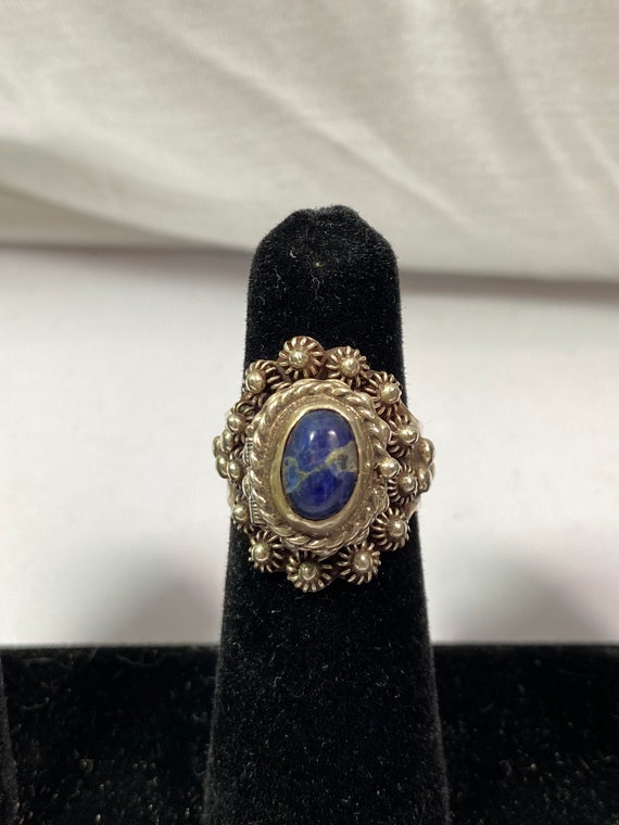 Vintage Sterling Silver Lapis Lazuli Poison Locket