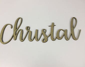 Custom wood cursive name sign | wood wall art | family sign | housewarming gift | wedding gift | home decor | door hanging