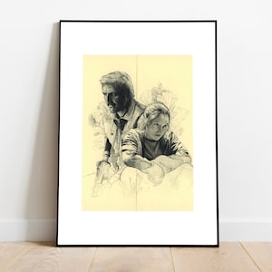 The Last of Us Art Print - Joel & Ellie - Pedro Pascal - Illustration Poster