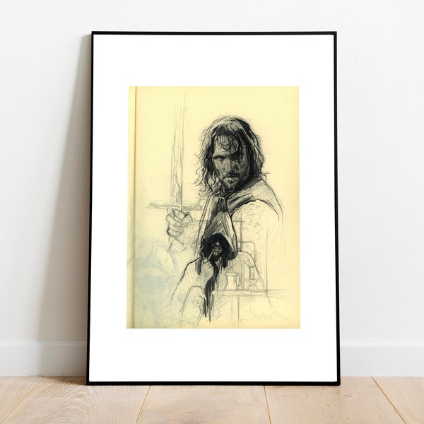 Aragorn - Trancos - The Lord of the Rings - The Lord of the Rings Poster Illustration - Elessar - Viggo Mortensen