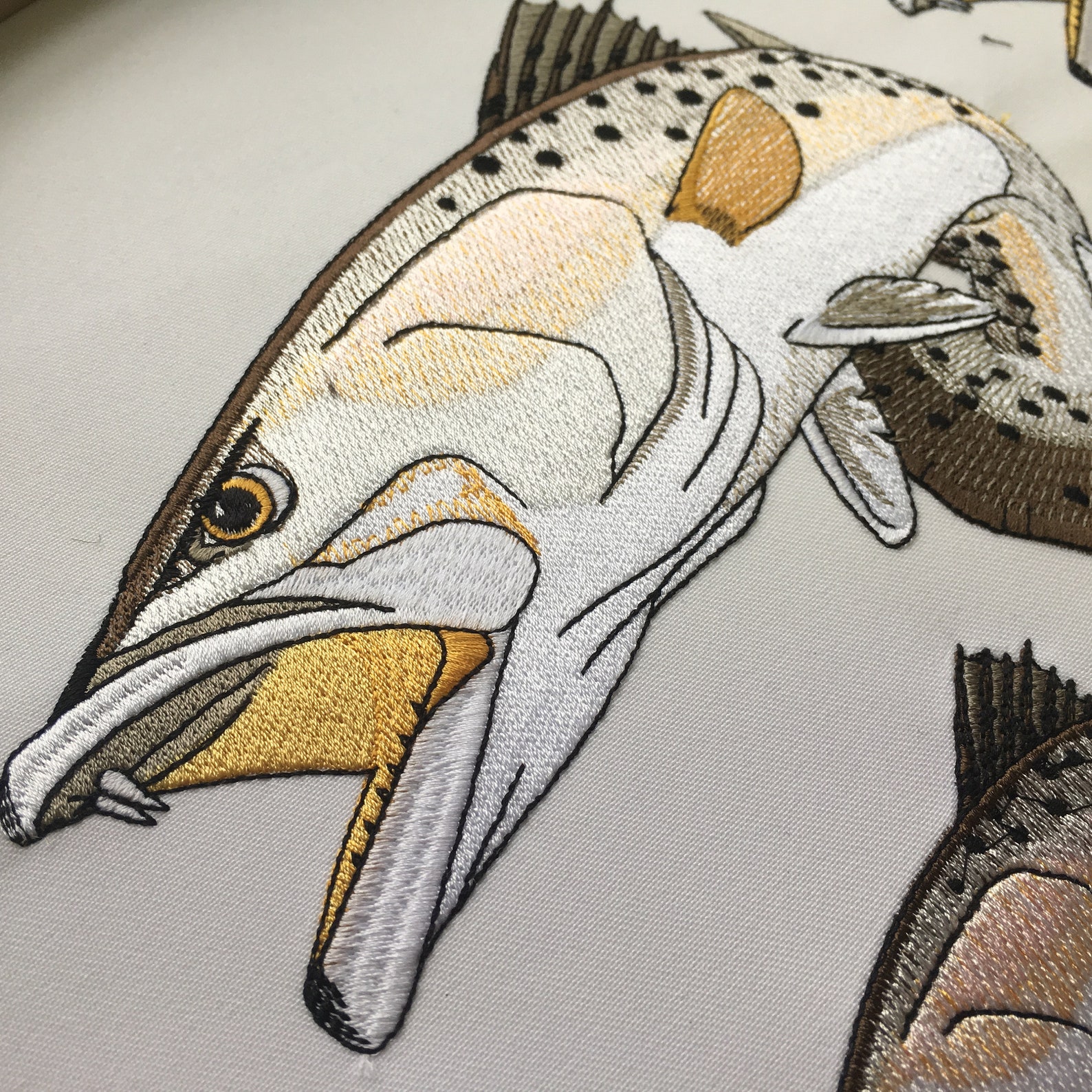 Speckled Trout Embroidery Design Etsy
