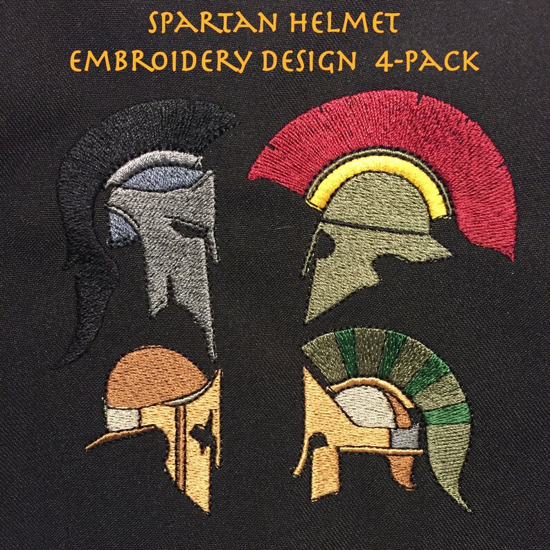 Spartan Helmet Embroidery Designs Etsy
