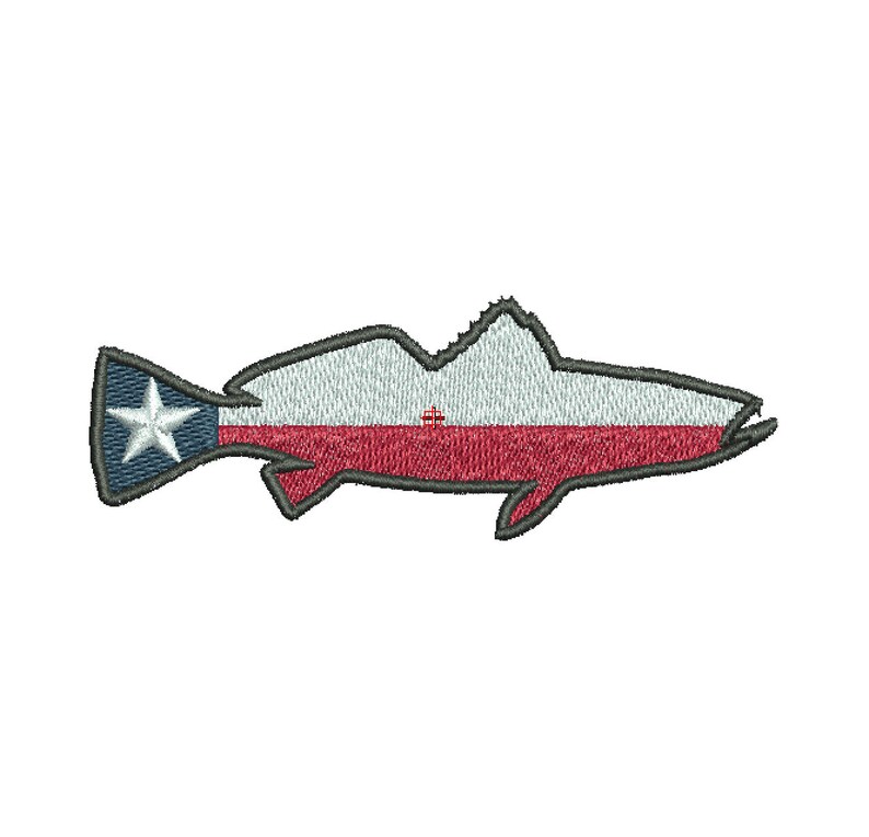 Texas Flag Redfish and Speckled Trout Embroidery Designs Etsy
