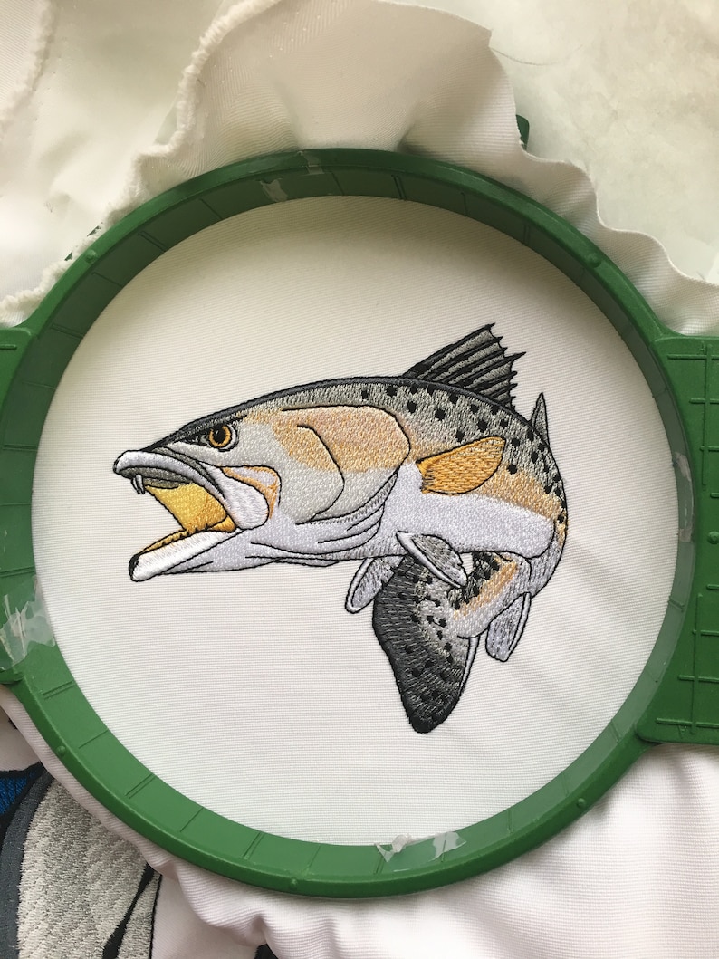 Speckled Trout Embroidery Design Etsy