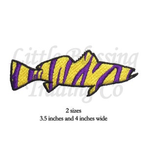 Tiger Stripe Speckled Trout Embroidery Design