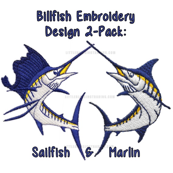 sailfish and marlin embroidery