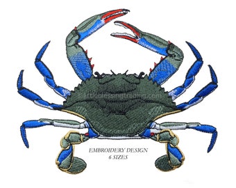 Blue Crab Embroidery Design