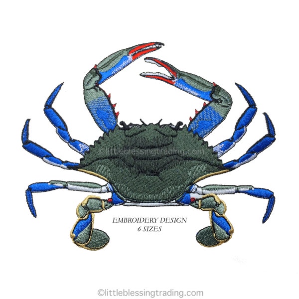 Blue Crab Embroidery Design