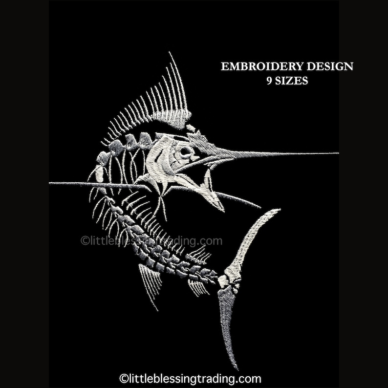 Marlin Embroidery Design | Etsy