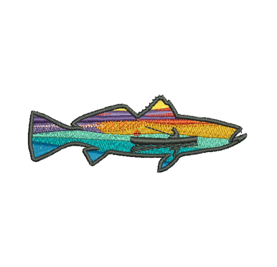Sunrise/sunset Fishing Speckled Trout Embroidery Design Etsy