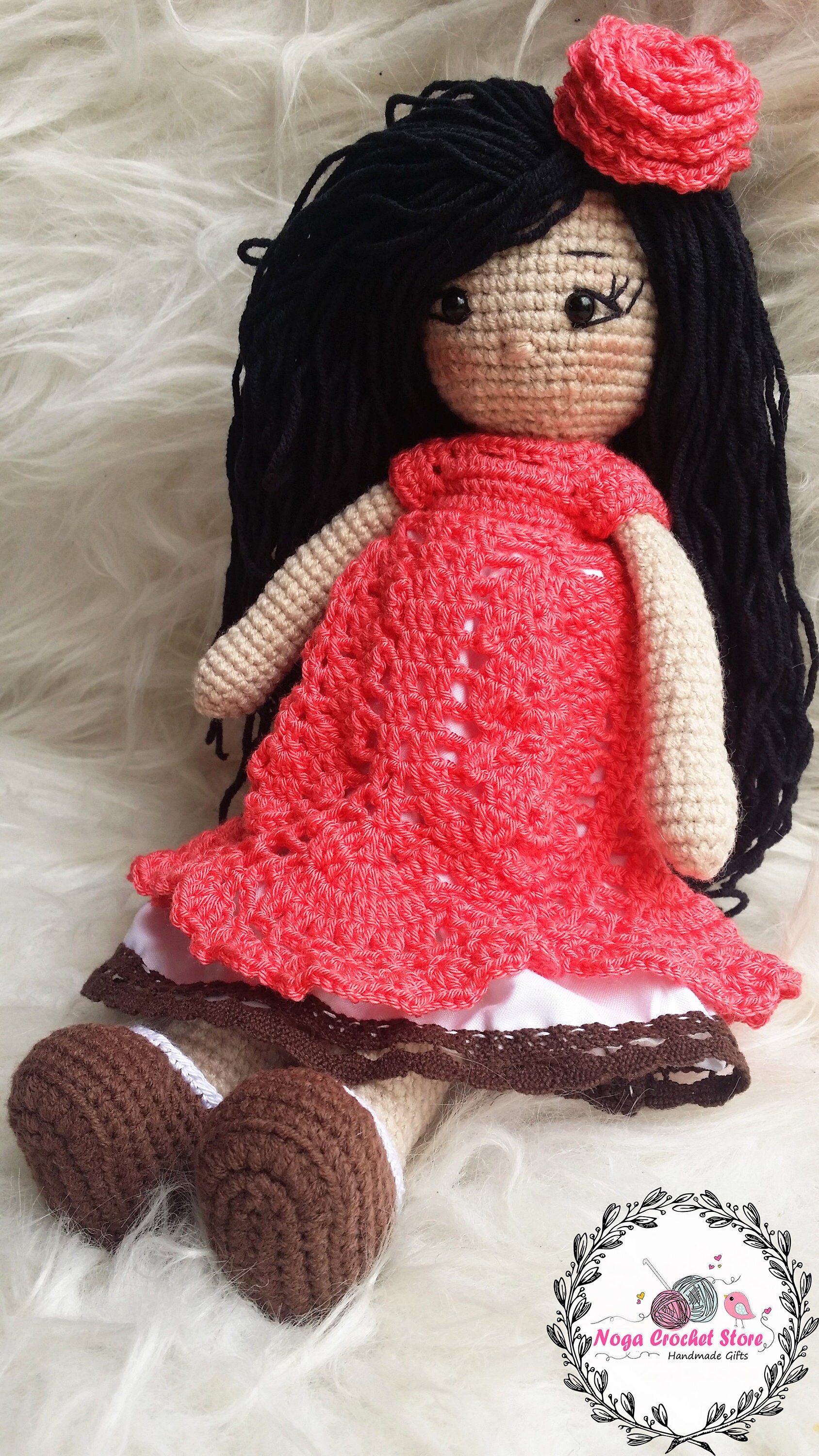 Crochet Doll in Red Dress Amigurumi Pattern - Etsy