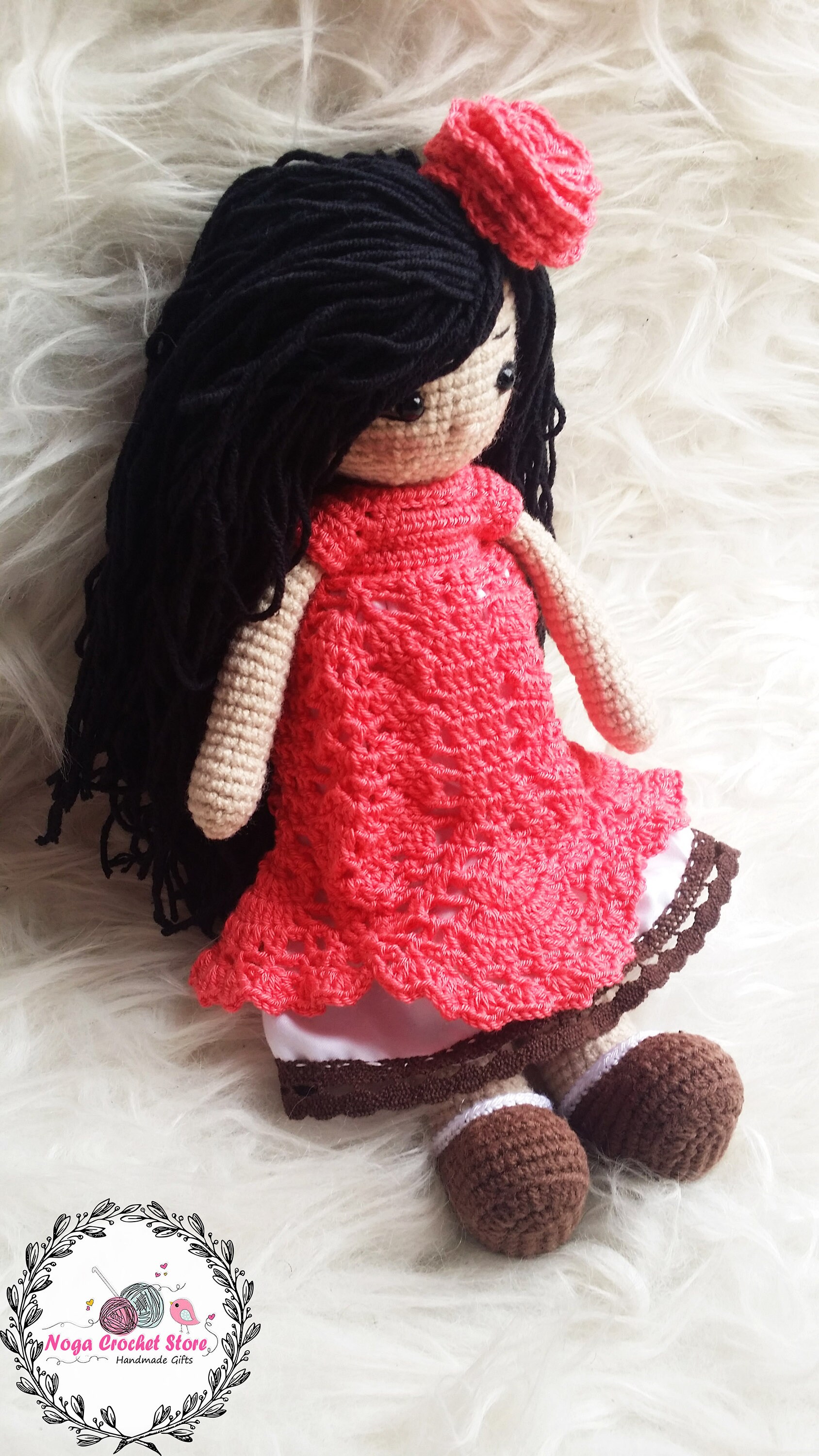Crochet Doll in Red Dress Amigurumi Pattern - Etsy