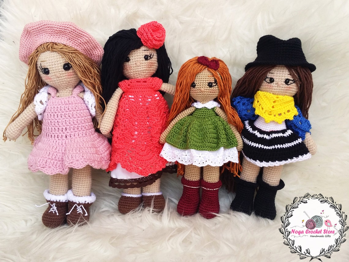 Crochet Doll in Red Dress Amigurumi Pattern - Etsy