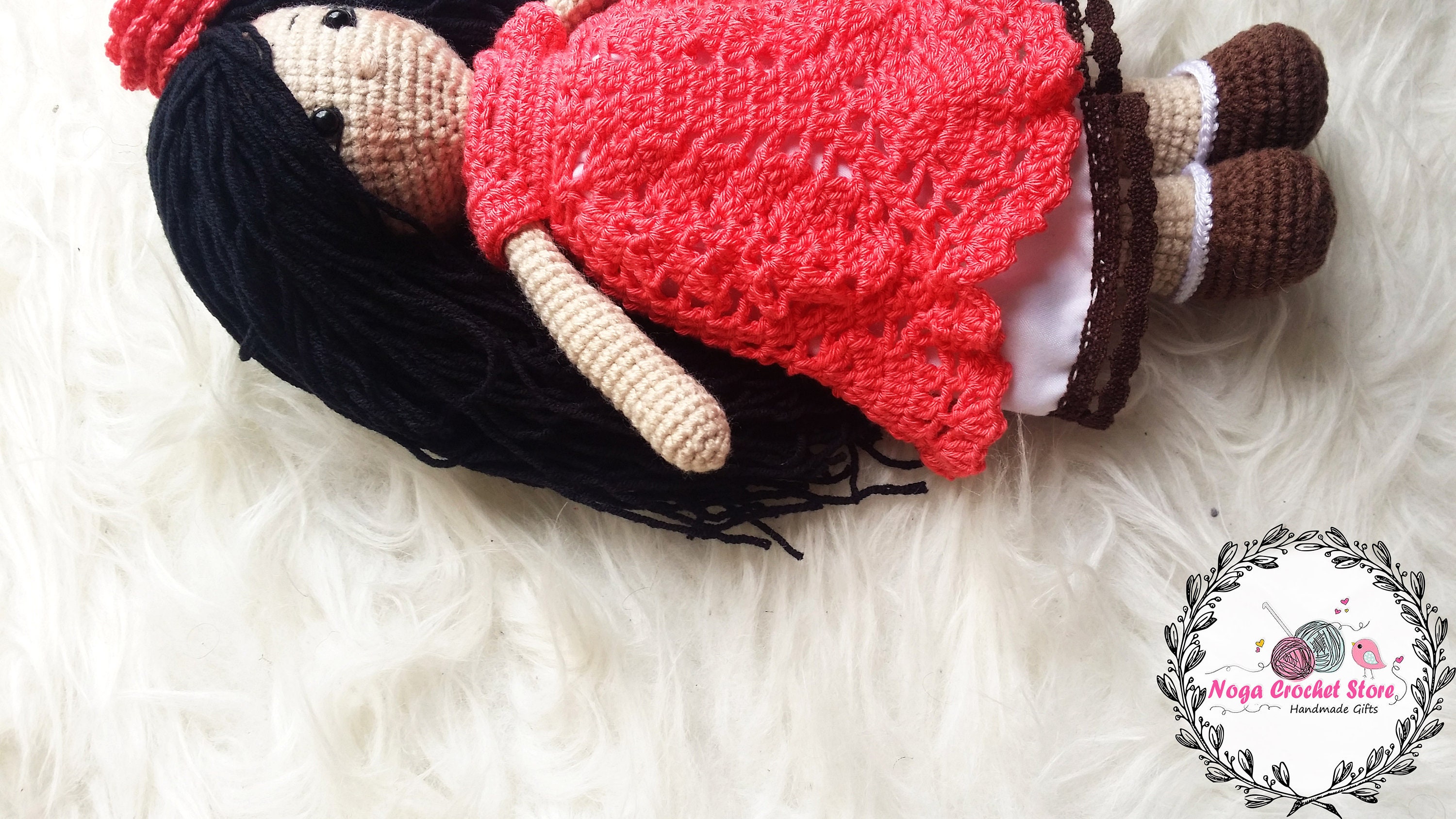 Crochet Doll in Red Dress Amigurumi Pattern - Etsy