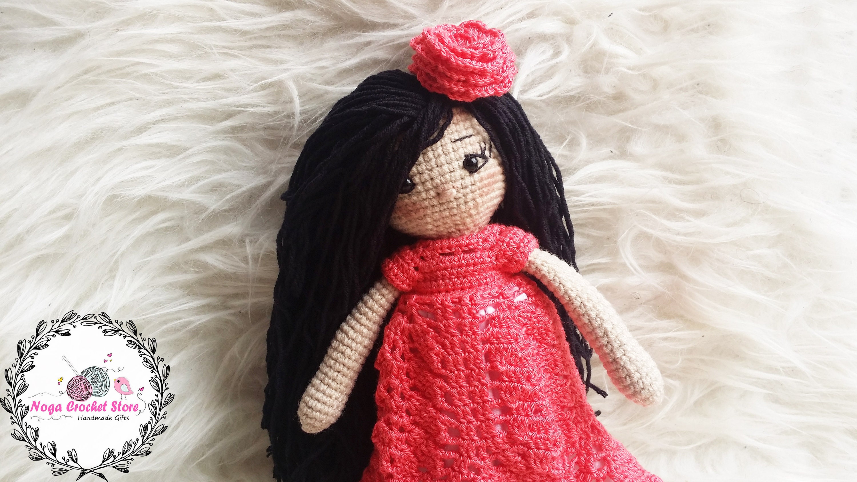 Crochet Doll in Red Dress Amigurumi Pattern - Etsy