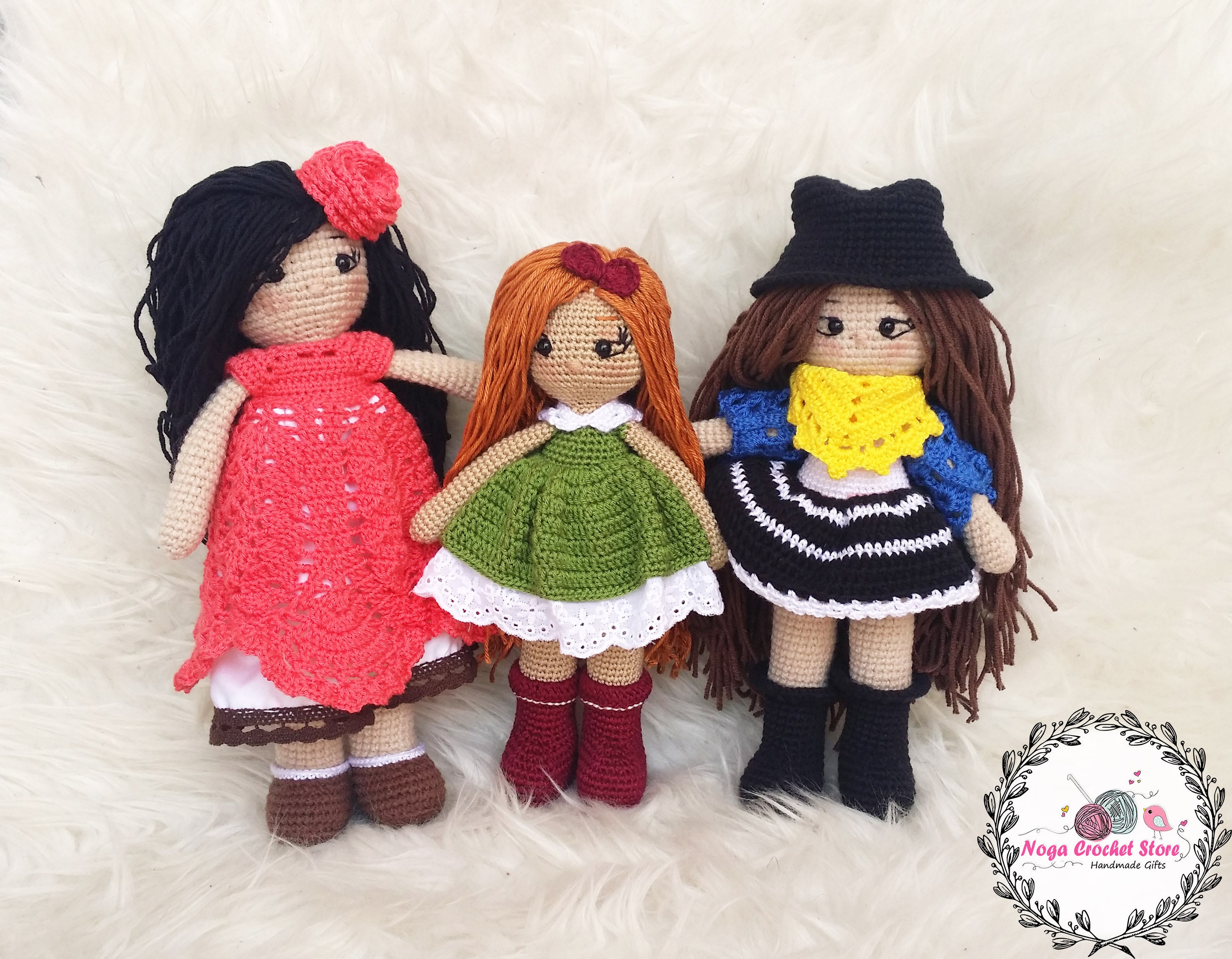 Crochet Doll in Red Dress Amigurumi Pattern - Etsy