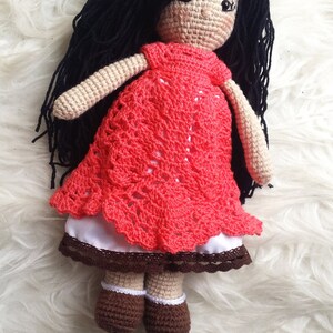 Crochet Doll in Red Dress Amigurumi Pattern - Etsy