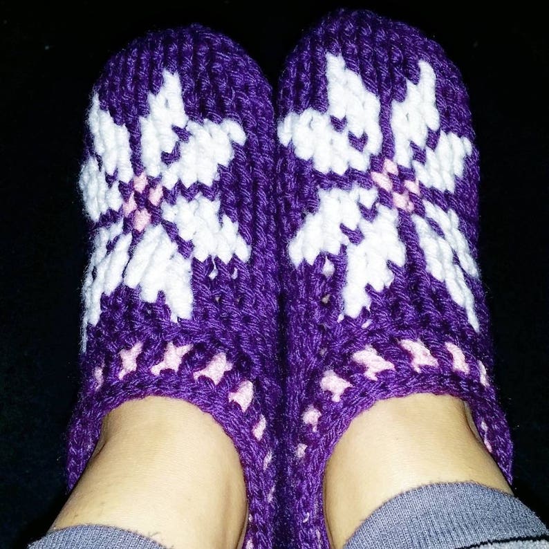 Crochet Fair Isle Slipper Pattern - Etsy