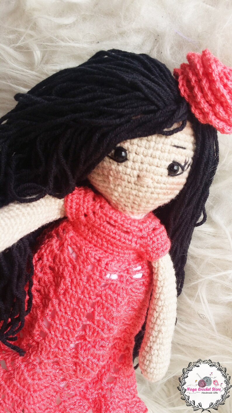 Crochet Doll in Red Dress Amigurumi Pattern - Etsy