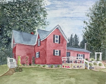 Watercolor Home Painting, Custom House Painting, Watercolor Home Portrait, House Portrait, Watercolor of House, First Home Gift, Family Home