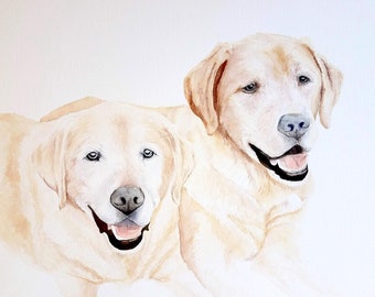 Retrato de mascota en acuarela, retrato de mascota personalizado, pintura en acuarela de su mascota