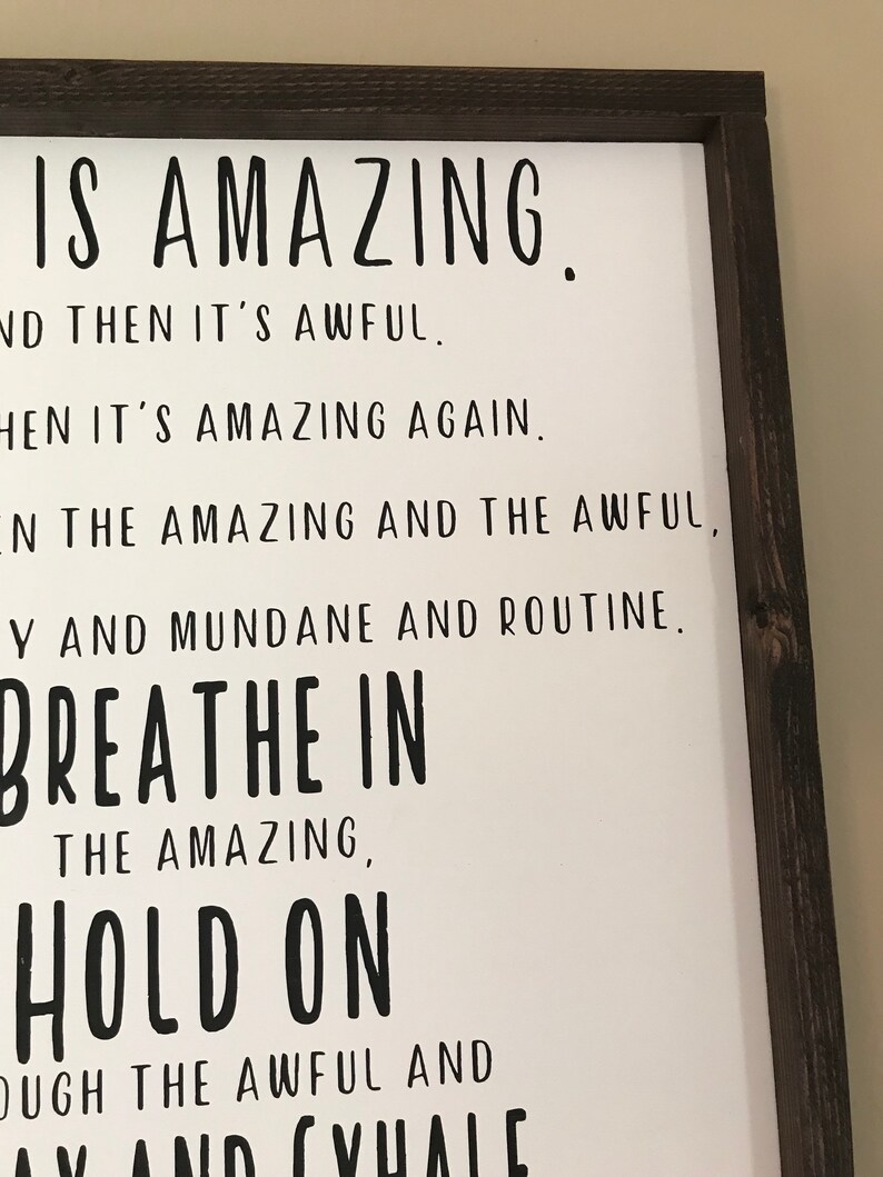 Life is amazing sign Inspirational sign Inspirational Quote | Etsy