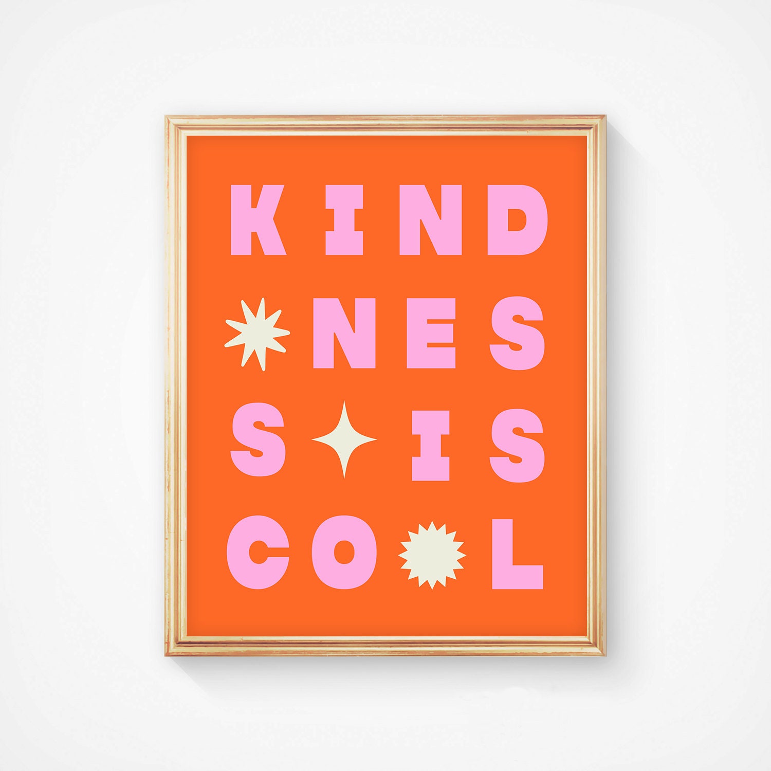 Kindness is Cool Art Print Typography Art Trendy Art Bold Etsy