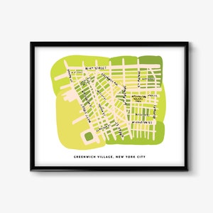 Greenwich Village, New York City Map Wall Art Print