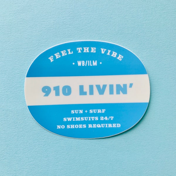 910 Livin' Sticker, Wilmington Sticker, Wrightsville Beach Sticker, Vinyl Sticker, Laptop Sticker, North Carolina Sticker