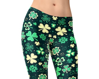 St Patrick's Day Leggings, Clover Leggings, Shamrock Leggings, Irish  Leggings, Green Leggings With Clover Design, Printed Leggings, Yogawear -   Canada