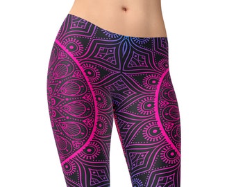 Mandala yoga pants, leggings for women, yoga clothing, yoga shorts, printed leggings, workout leggings, high waist leggings, capri leggings