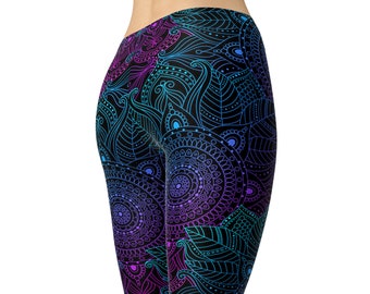 Mandala Leggings für Frauen, Mandala Leggings, Leggings mit hoher Taille, Workout Leggings, Yogahose, Workout Leggings, bedruckte Leggings