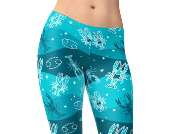 Leggings astrologiques du zodiaque du Cancer, Leggings Capri Cancer, Leggings du zodiaque, Leggings astrologiques, Leggings imprimés, Pantalons de yoga