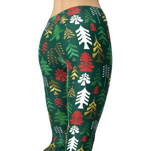 Christmas Tree Leggings: Gold Folk Pine, Holiday Clothing