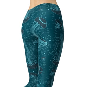 Jellyfish Leggings, Sea Creature Leggings, Printed Leggings