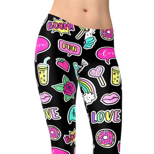 Comic Book Workout Leggings, Graffiti Leggings, Printed Tights, Fun Print Leggings, Workout Leggings, Activewear, Yogawear, Art Pants