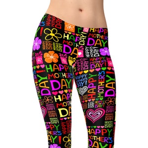Mother&#39;s Day Printed Leggings: Workout Yoga Pants