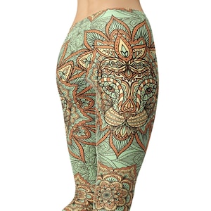 Lion Mandala Yoga Leggings: Printed Workout Pants